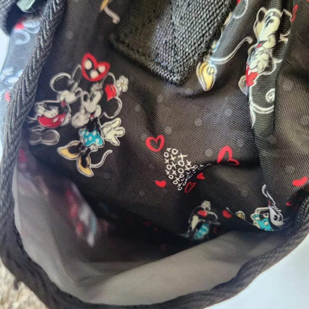 LeSportSac X Disney Baby Mickey Loves Minnie Black Diaper Bag Cargo Hearts